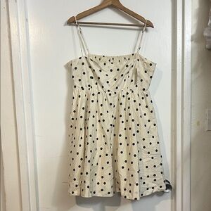 Anthropologie Maeve Cream and Black Polka Dot Dress